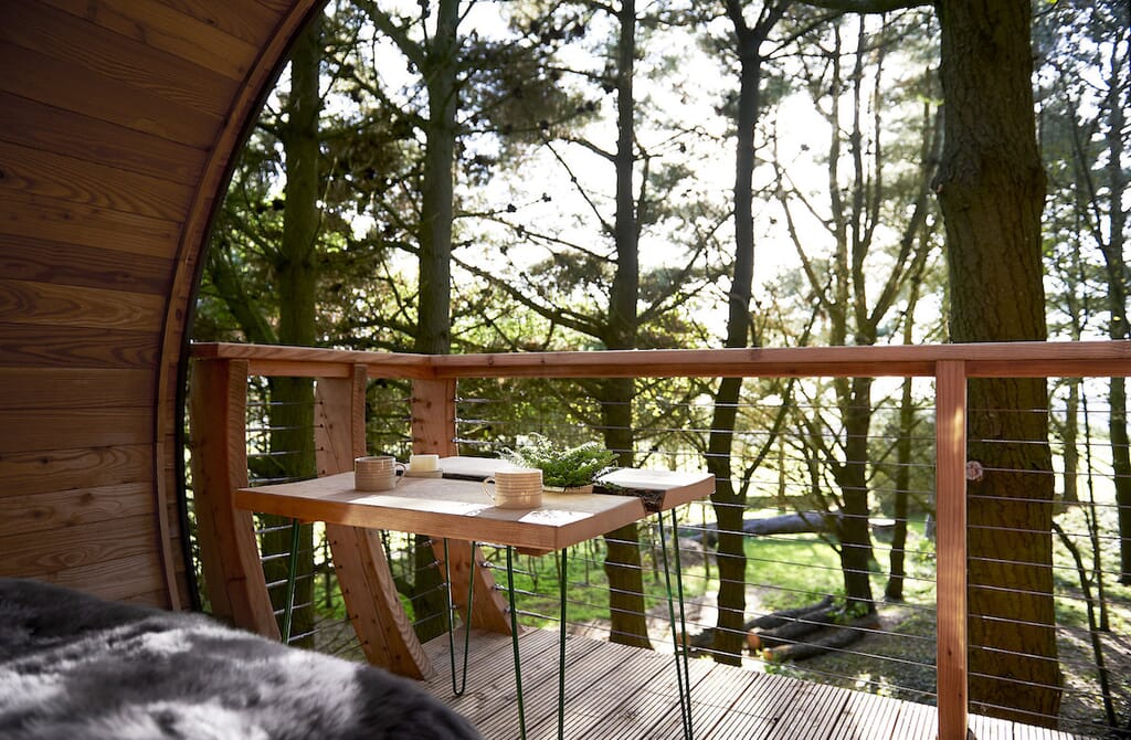 The Loft Treehouse at Pickwell Manor in Devon - balcony