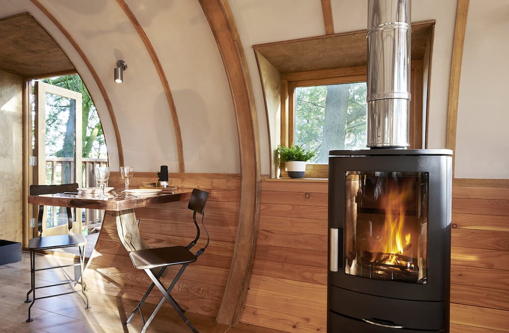 The Loft Treehouse at Pickwell Manor in Devon - fire The Loft Treehouse at Pickwell Manor in Devon - fire